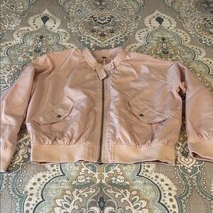 Free People Women’s Light Pink Ballet Bomber Jacket EUC
